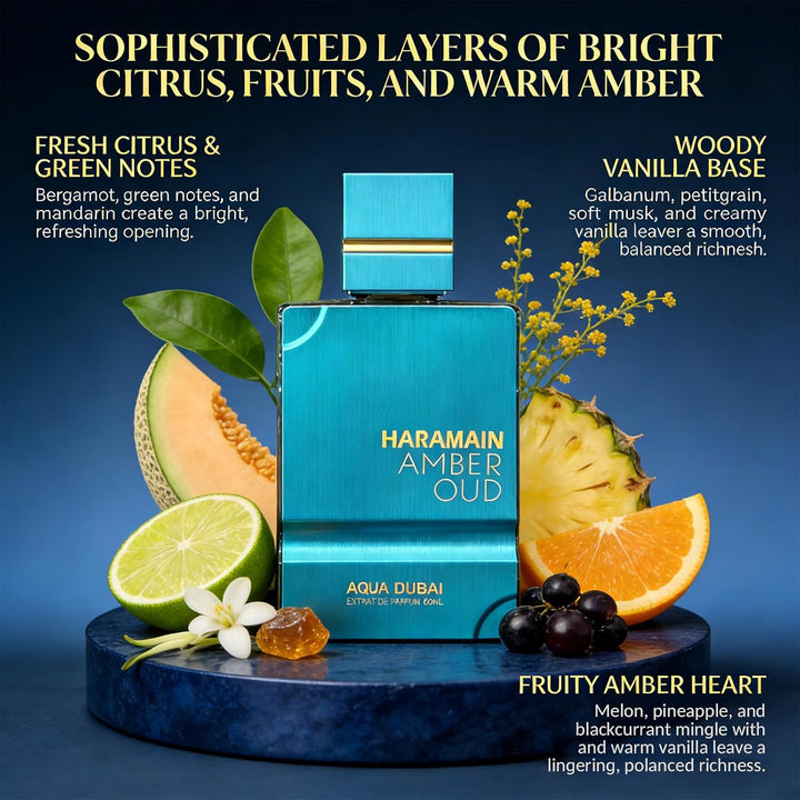 Al Haramain Amber Oud Aqua Dubai - Colonia para hombres y mujeres -...