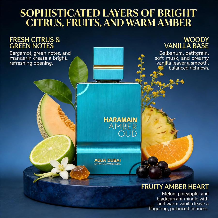 Al Haramain Amber Oud Aqua Dubai - Colonia para hombres y mujeres -...