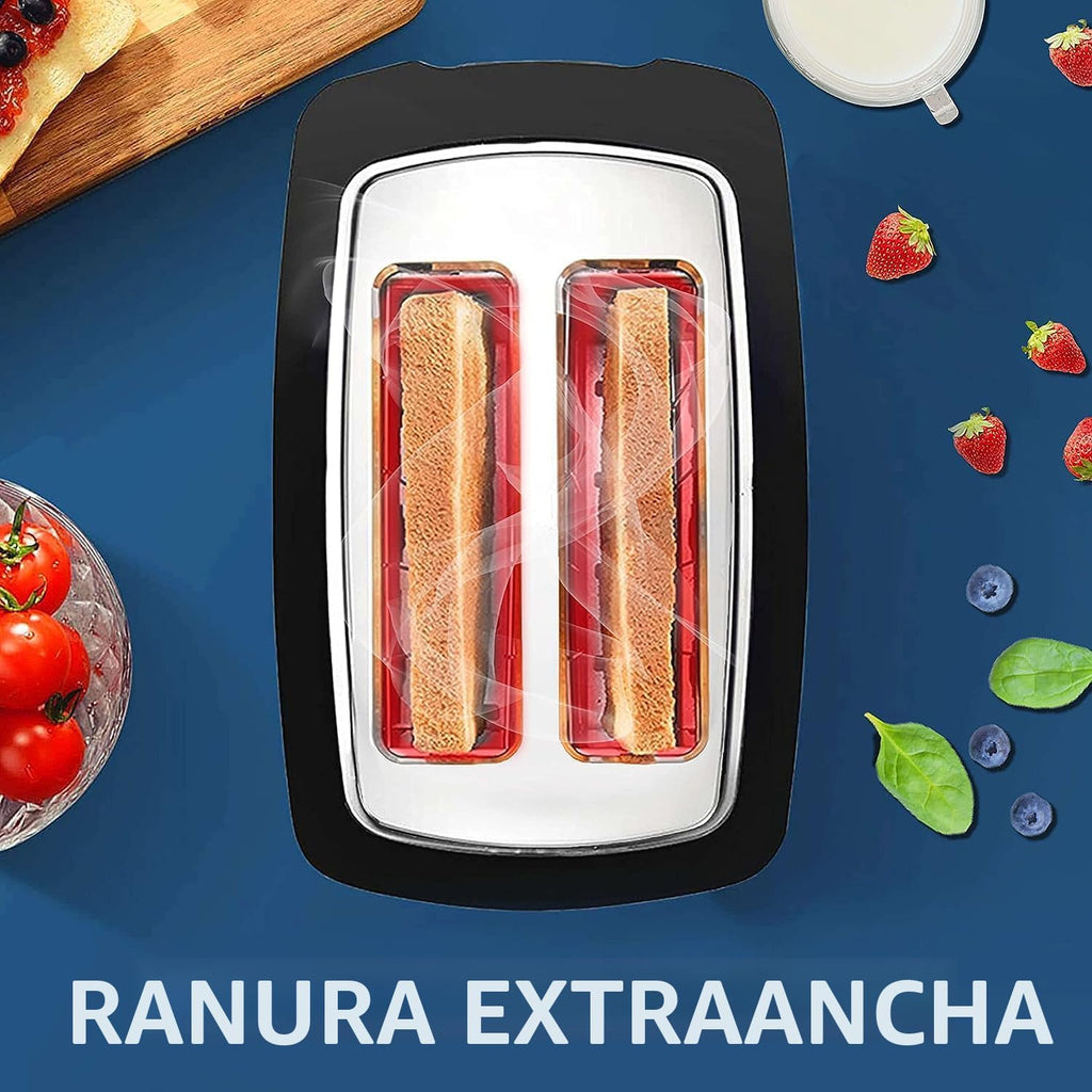 Tostadora de 2 rebanadas, tostadora negra Prime con pantalla LCD digital de cuenta regresiva para pantalla Tostadora inteligente de ranura ancha con bagel/función de descongelación/cancelación/recalentamiento y bandeja extraíble para migas