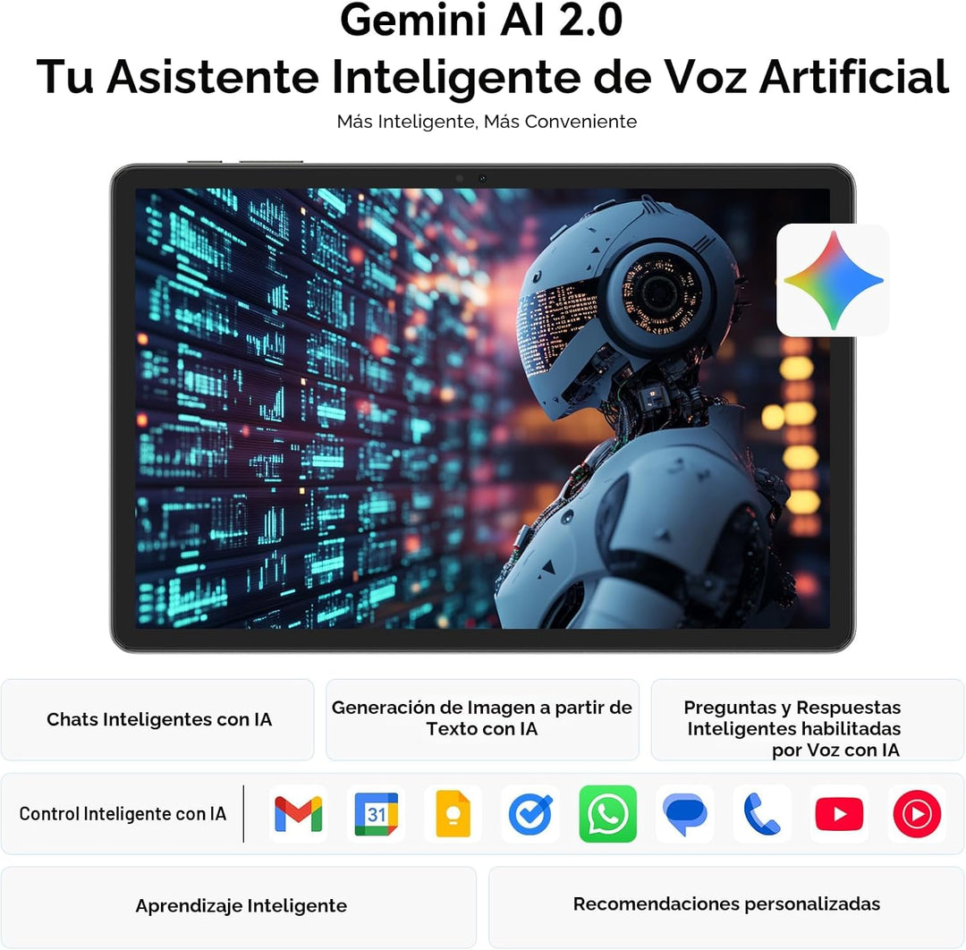 Tablet de 11 pulgadas, Android 16 Tablet con Gemini AI, 24 (6+128)...