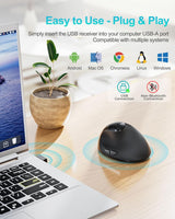 Lekvey Ratón ergonómico, mouse inalámbrico vertical para manos pequ...