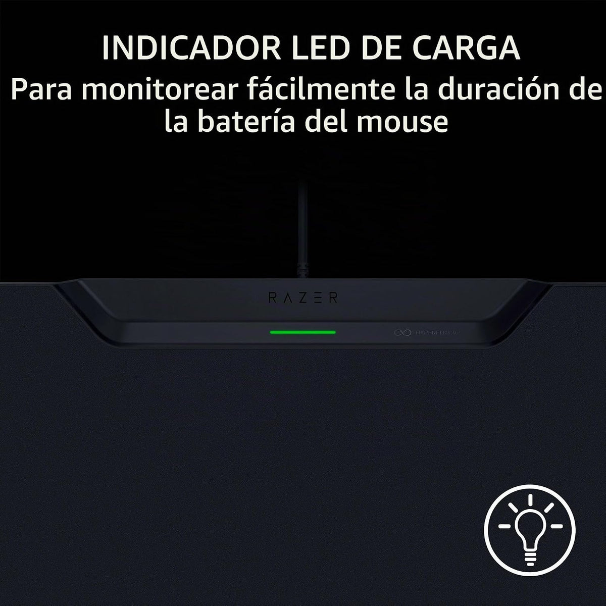 Razer HyperFlux V2 - Alfombrilla y disco de carga inalámbrica para juegos