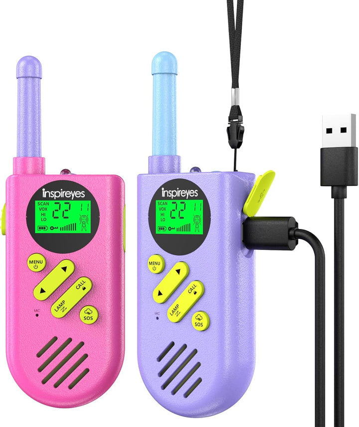 Inspireyes Walkie Talkies para niños recargables, rellenos de cesta...