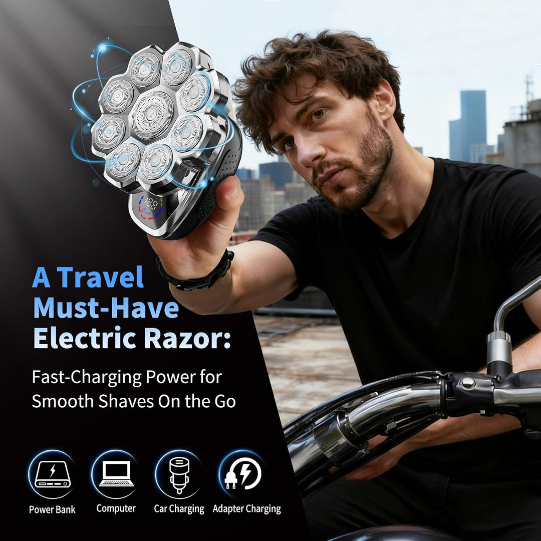 Maquinilla de afeitar eléctrica para hombres, afeitadoras de cabeza...