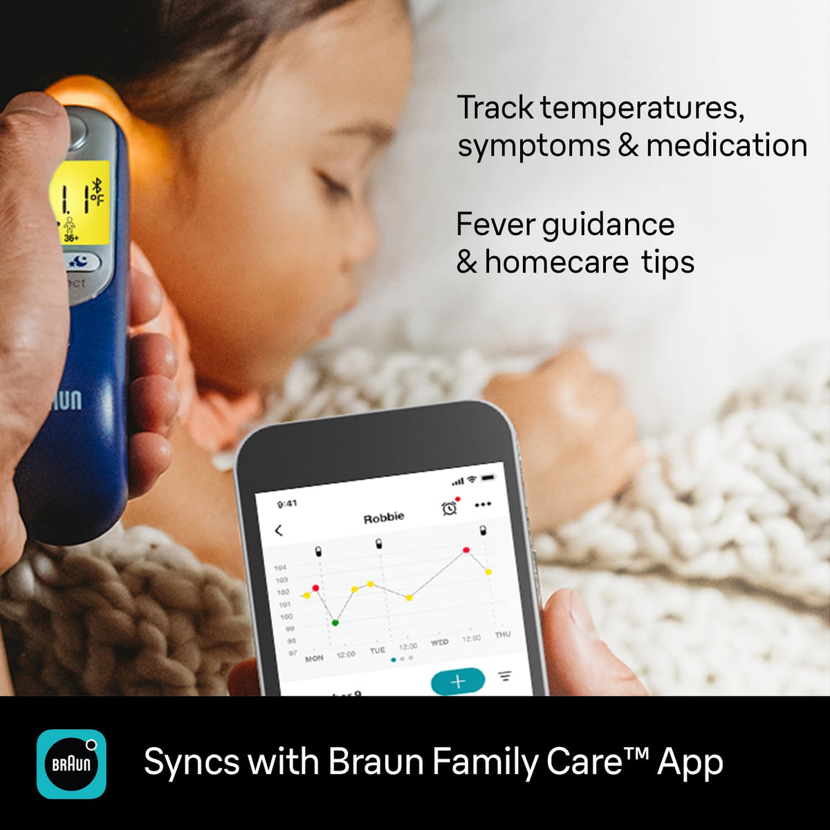 Braun Termómetro digital ThermoScan 7+ Connect para niños