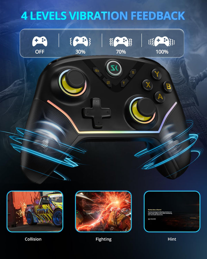 Multi-Platform Wireless Controller, PC Gaming Controller with 2.4G...