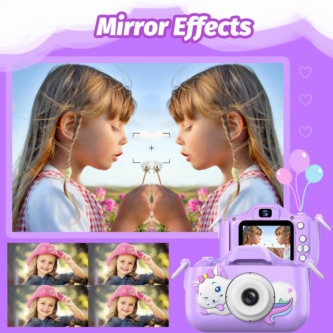 Goopow - Cámara de selfie digital para niños, juguete de cámara de...