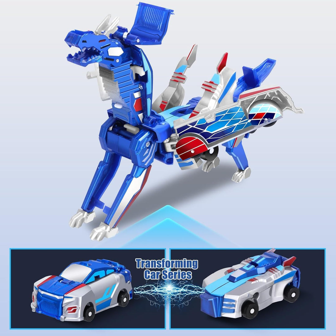 Hjhyqex Juguete de coche de dinosaurio transformador 2 en