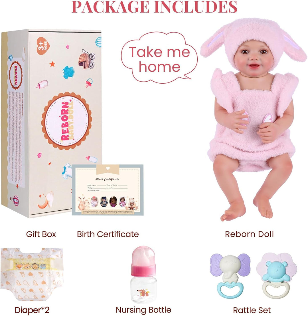 BABESIDE Drink and Wet Reborn Baby Dolls Girl - Muñeca de vinilo su...