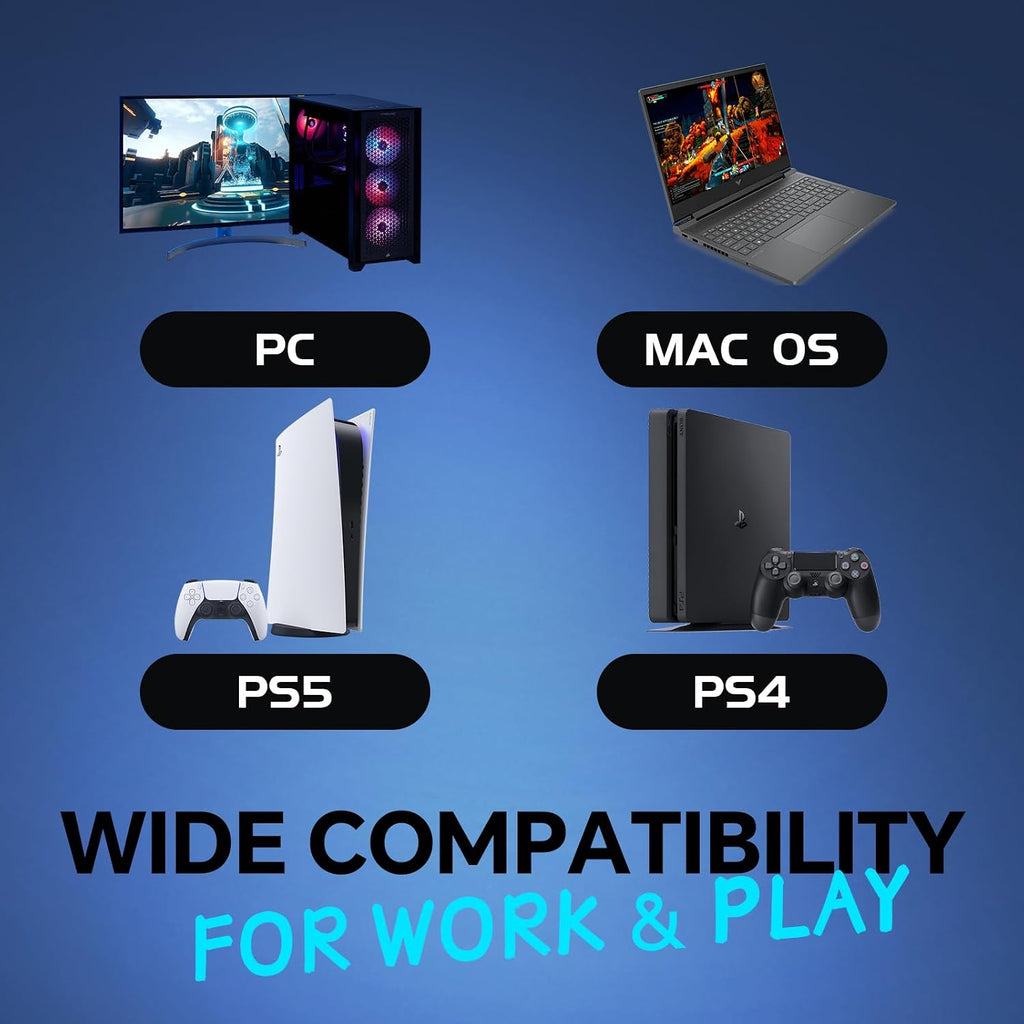 CHONCHOW Combo de teclado y mouse inalámbricos USB para juegos