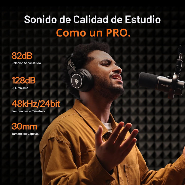 MAONO PD200W Paquete de equipo de podcast híbrido inalámbrico para...