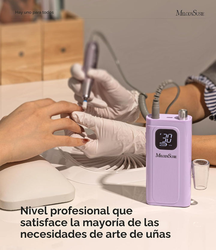 MelodySusie Taladro de uñas esencial inalámbrico con clip de nivel...