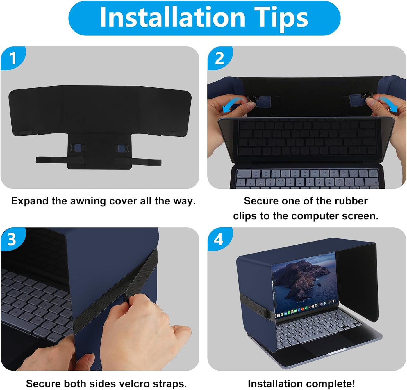 HoYiXi Parasol plegable para laptop y escudo de privacidad, se adap...
