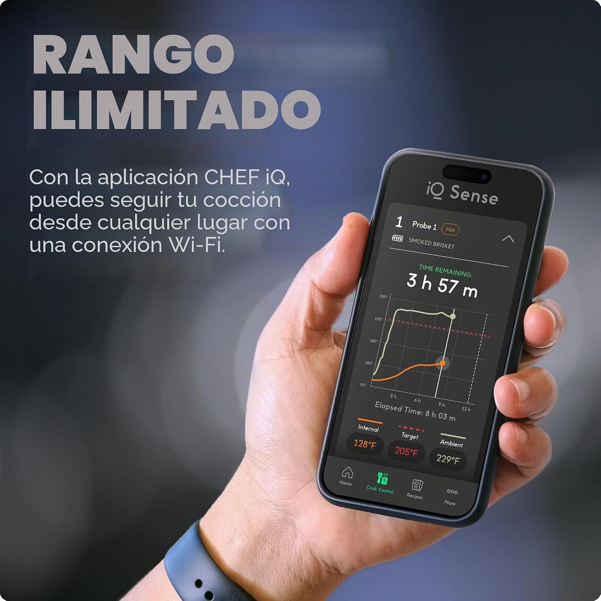CHEF iQ Sense | USA 250 Limited Edition | Termómetro inalámbrico inteligente para carne azul rojo blanco | 3 sondas ultrafinas | Rango ilimitado WiFi | Seguro de 1000 °F | Barbacoa, parrilla, horno