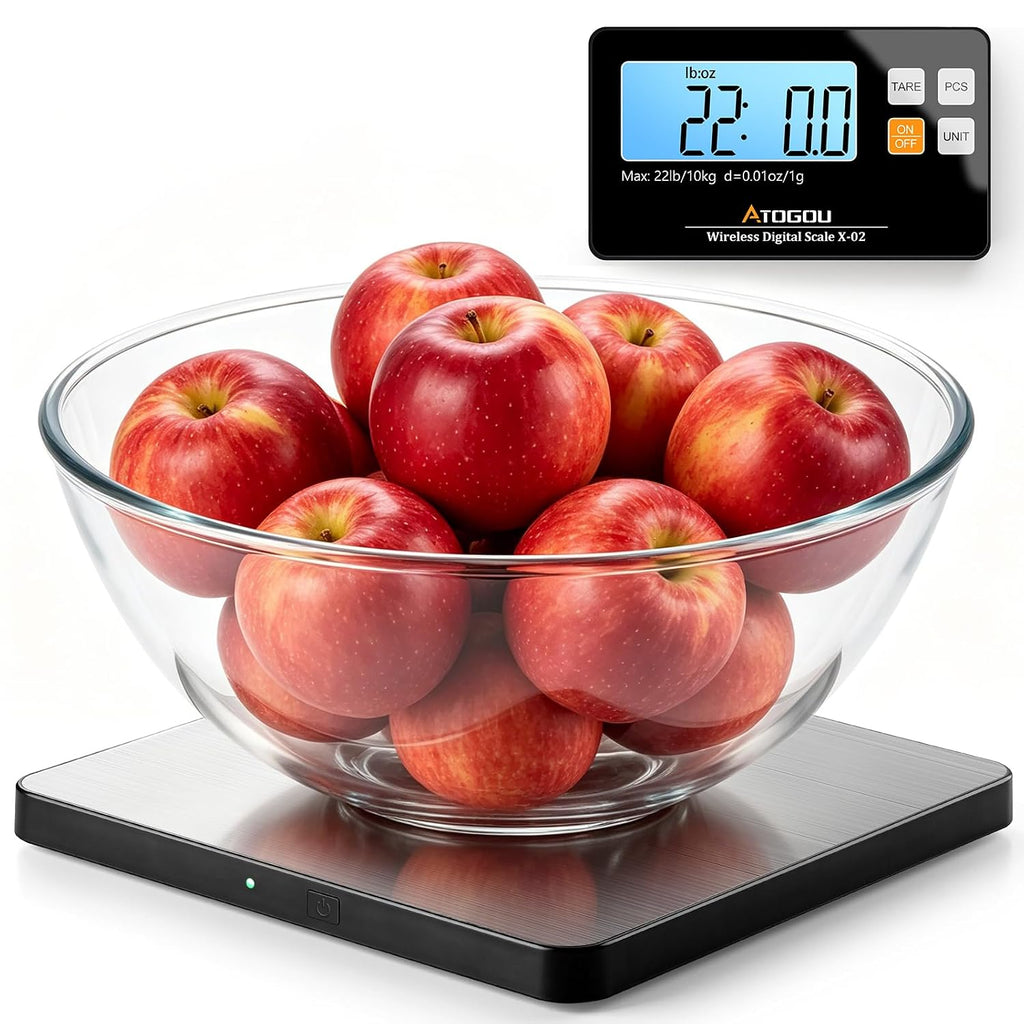 Báscula de cocina inalámbrica, báscula de alimentos de 22 lb/10 kg