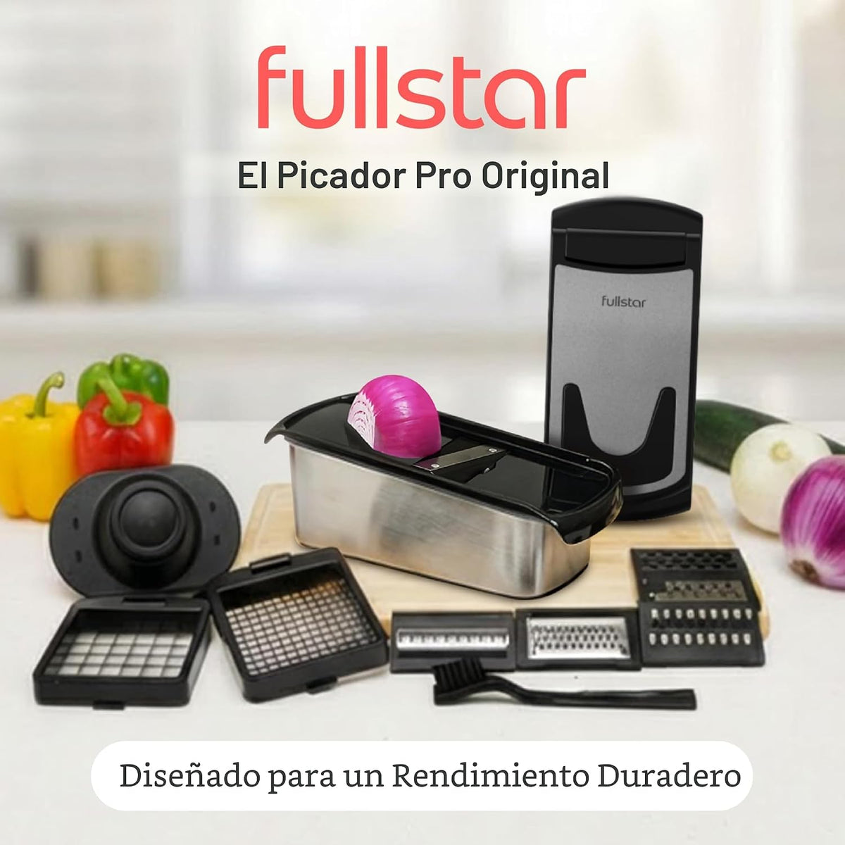 Fullstar Pro Original - Picador de verduras y cortador de mandolina 8 en 1