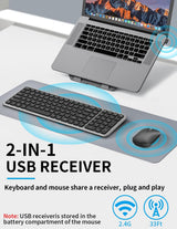 Combo de teclado y mouse inalámbricos, teclado plano delgado y comp...