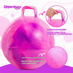 Upper Rider - Pelota de tolva para niños de 3 a 8 años, pelota hinchable de 18 pulgadas con asa, color rosa