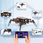 ACEBOTT STEM Kits de Robótica Científica para Adultos, Kit de Construcción de Robot Araña ESP8266, Control Remoto por Aplicación, Juguetes Educativos de Caminar y Rastrear Divertidos para Niños de 12+