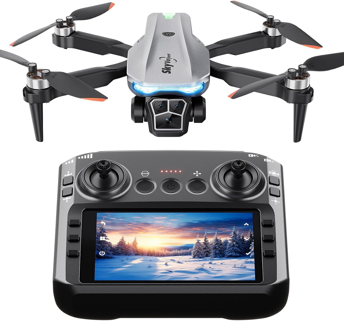 Drone con cámara para adultos, cuadricóptero sin escobillas con pantalla, 2