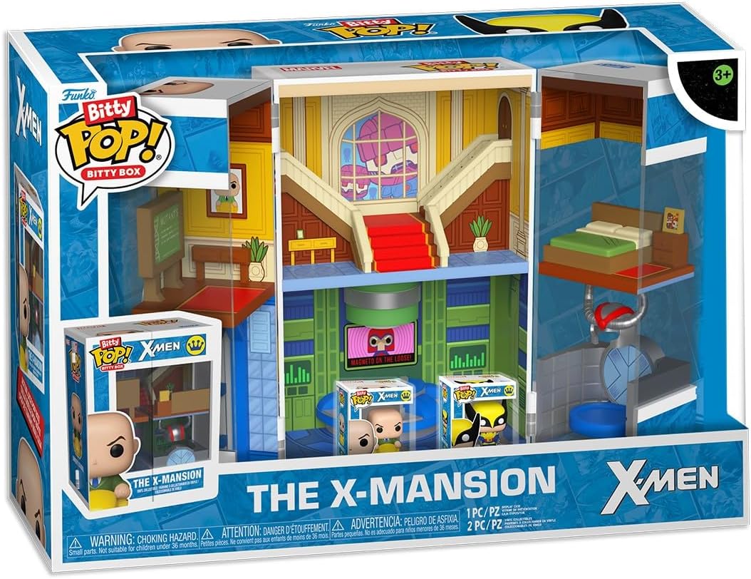 Funko Pop! Bitty Boxes: X-Men - The X-Mansion Playset - Wolverine a...