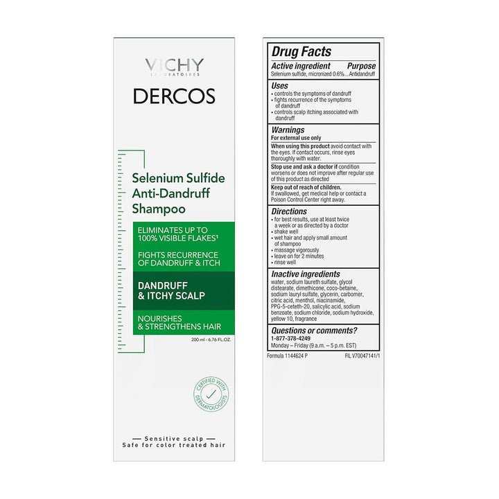 Dercos Dandruff Shampoo, Antifungal Dry Scalp Treatment &amp; Itchy...