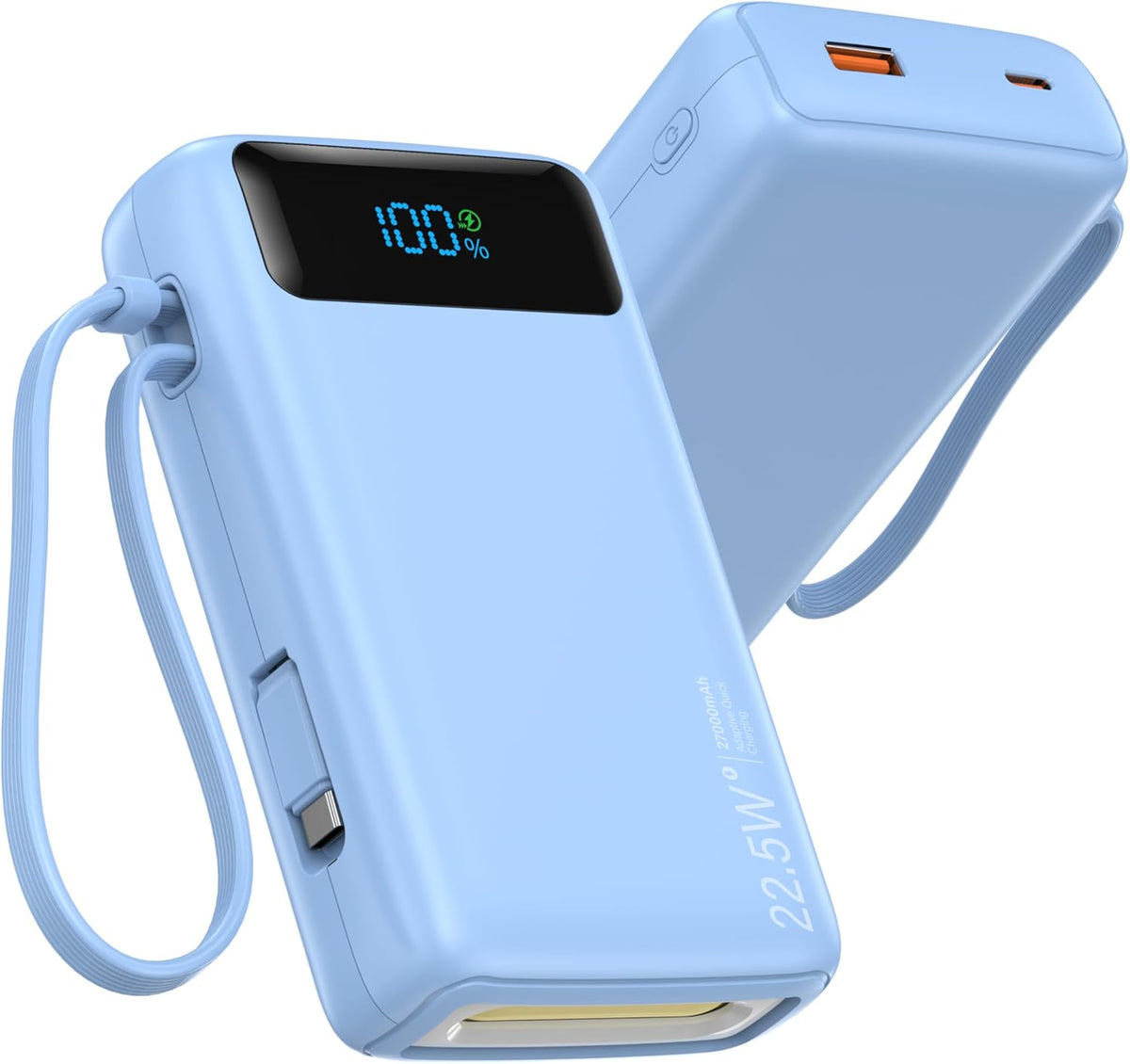 Nusyddy Cargador portátil con cable integrado para iPhone serie 16\...