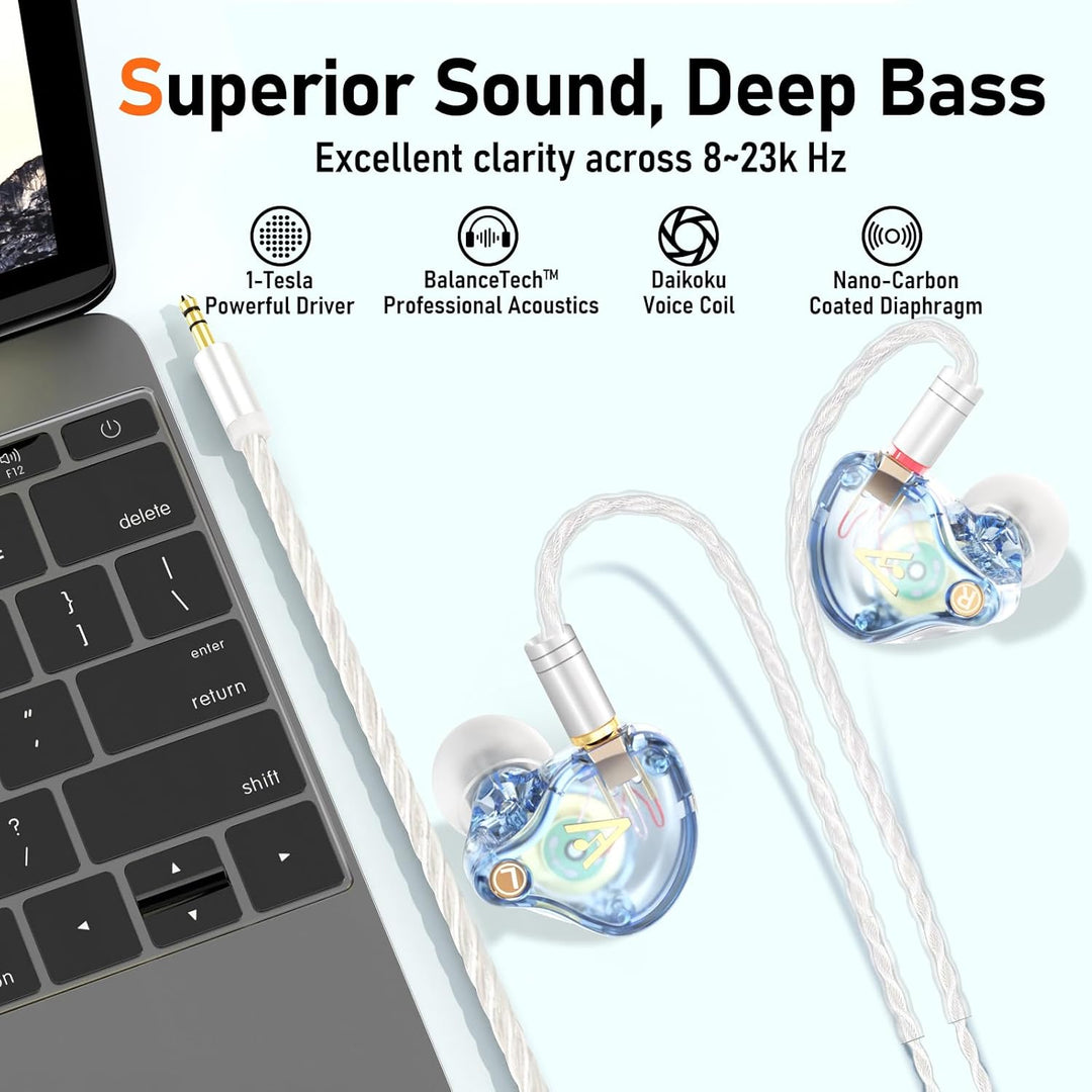 Auriculares Vibes 202 con cable - Auriculares HiFi con monitor en e...