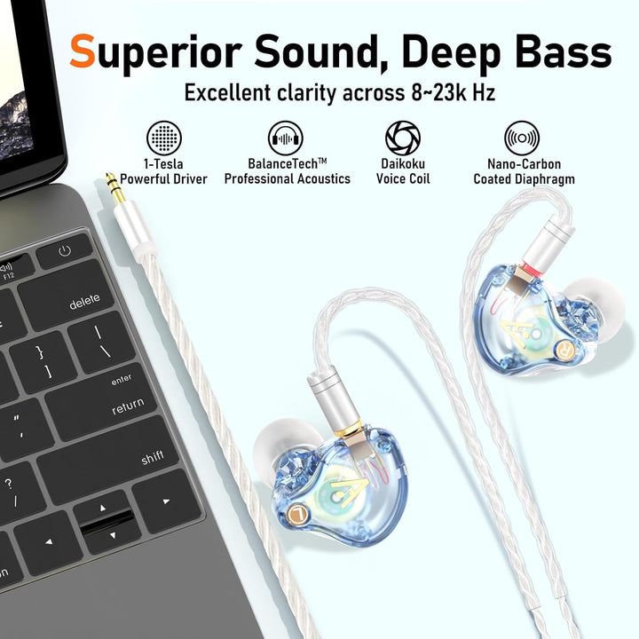 Auriculares Vibes 202 con cable - Auriculares HiFi con monitor en e...