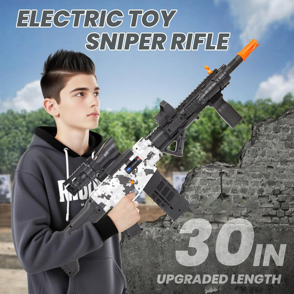 Pistola de juguete realista para pistolas Nerf, dardos de espuma, con alcance de 120 balas suaves, 3 revistas, ametralladoras eléctricas semiautomáticas para niños de 8 a 12 años, regalos de cumpleaños para niños y adultos
