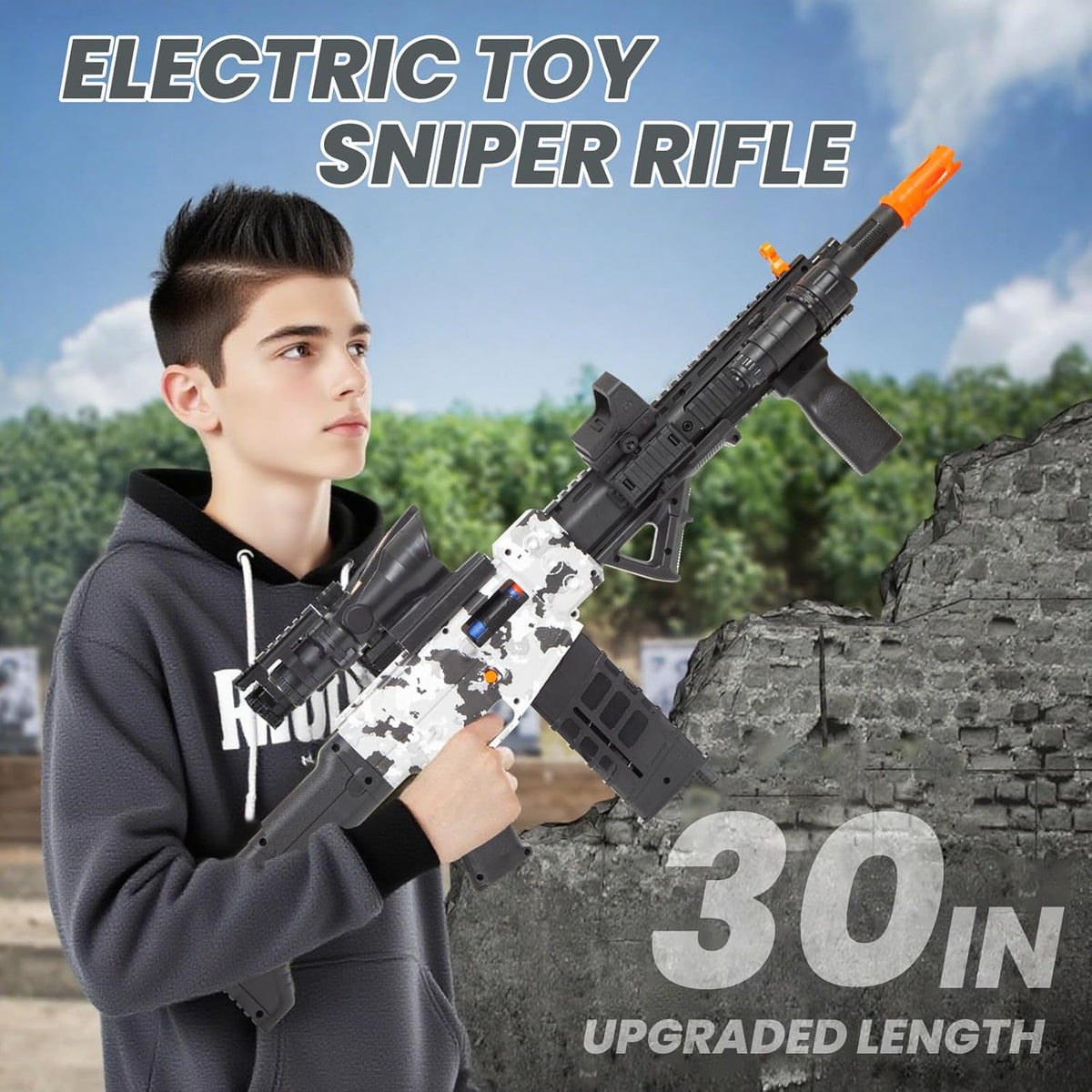 Pistola de juguete realista para pistolas Nerf, dardos de espuma, con alcance de 120 balas suaves, 3 revistas, ametralladoras eléctricas semiautomáticas para niños de 8 a 12 años, regalos de cumpleaños para niños y adultos