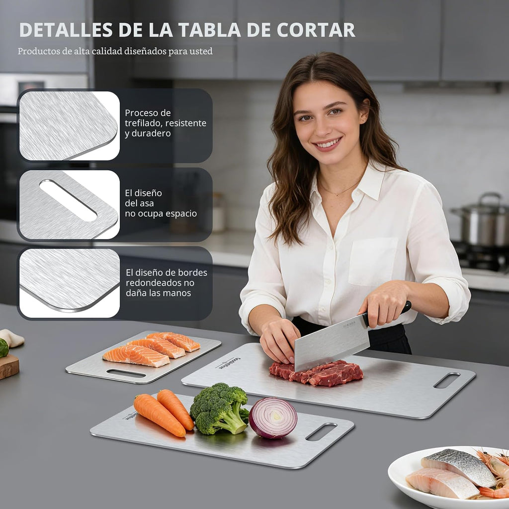 Juego de 3 tablas de cortar de titanio