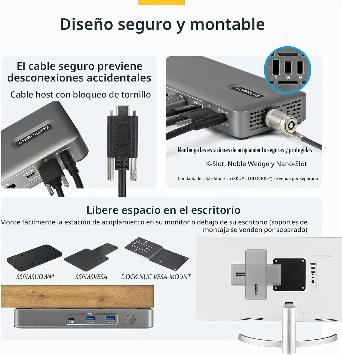 StarTech Base USB 4 sin controlador, doble 4K 144Hz para Mac y Windows, 100