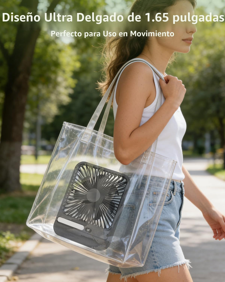 BIVBTP Ventilador de viaje portátil de 8000 mAh, ventilador de escr...
