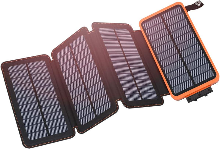 Hiluckey Cargador solar de 25000 mAh, banco de energía portátil USB...