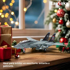 Escala 1:100 F-14 Tomcat Modelo de fundición a presión Santa Cats Christmas F-14B Tomcat Cazas-Bombarderos de VF-103 Jolly Rogers Modelos de aviones metálicos para colección o regalo