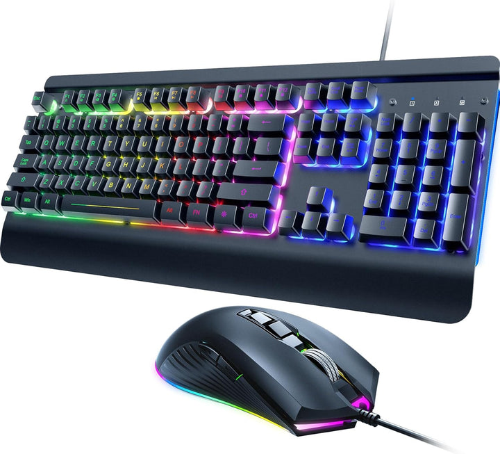 Combo de teclado y mouse para juegos con cable, panel de metal de 1...