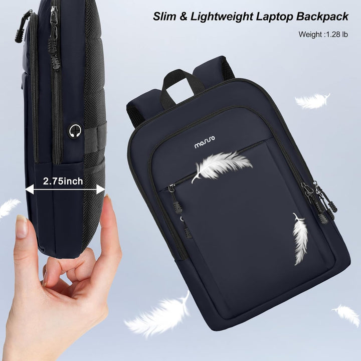 MOSISO Mochila para laptop para hombre, delgada, ligera, compacta,...