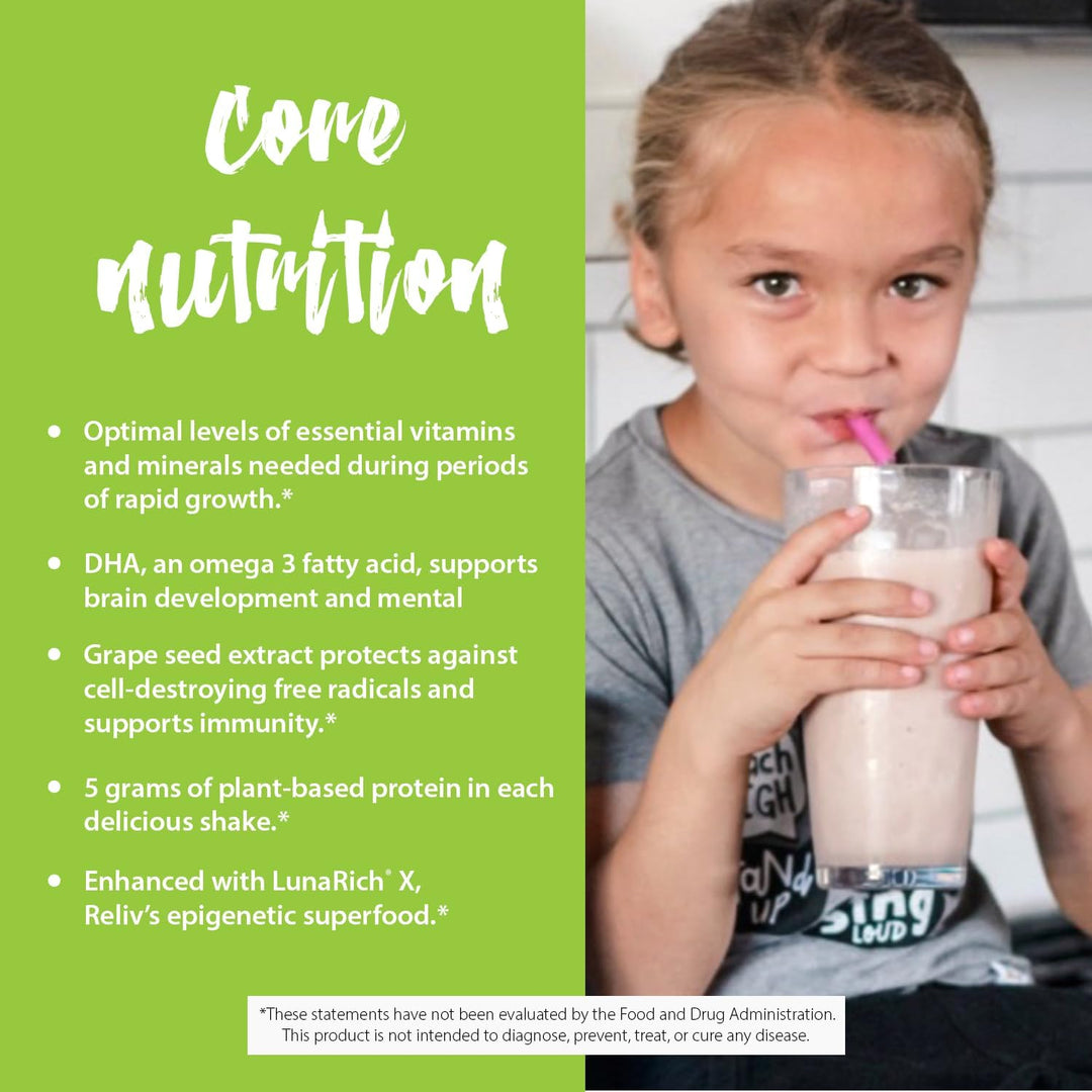 RELIV Now for Kids 1 Vanilla - Batido nutricional bajo en azúcar co...