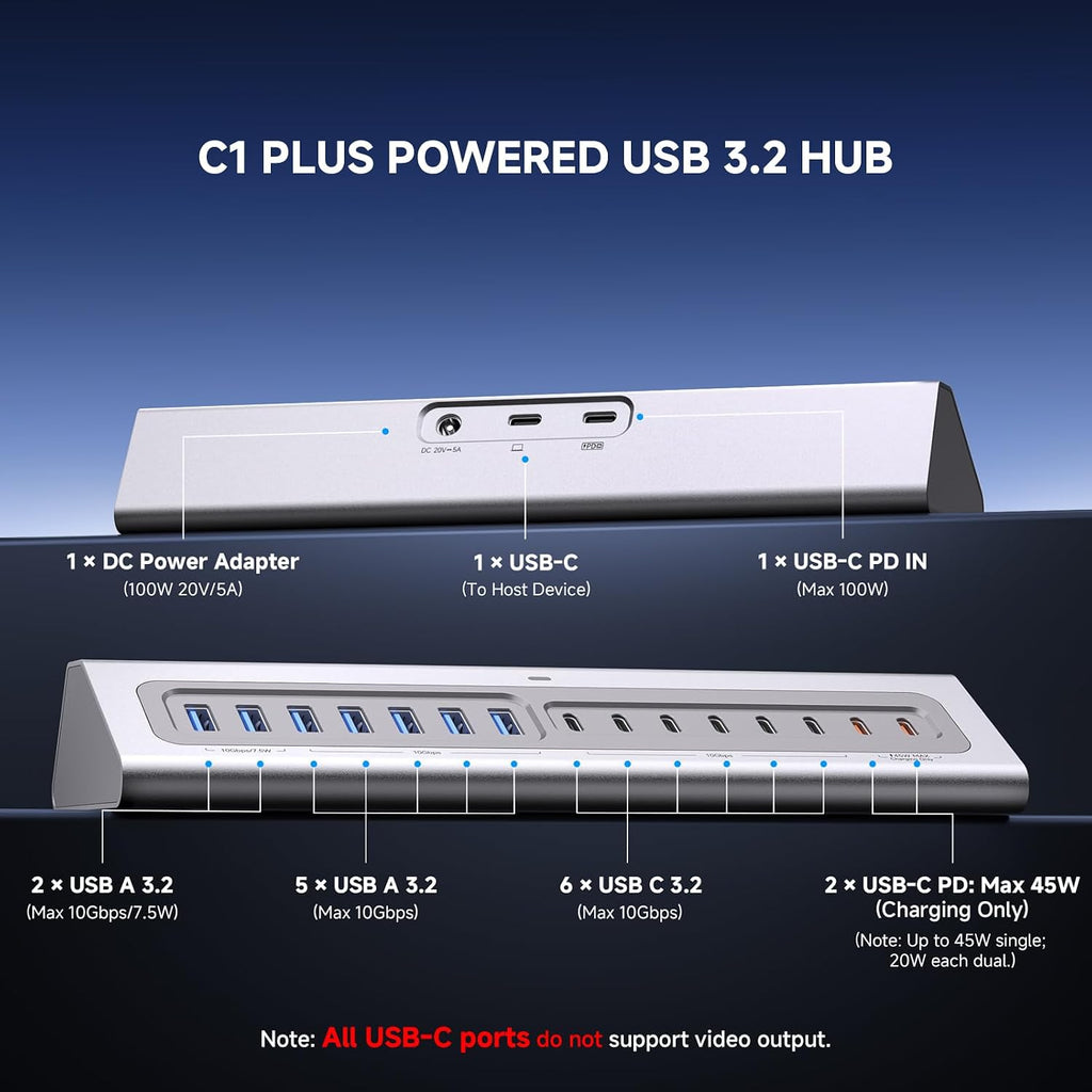 Gitfos, hub USB 3.2, alimentado