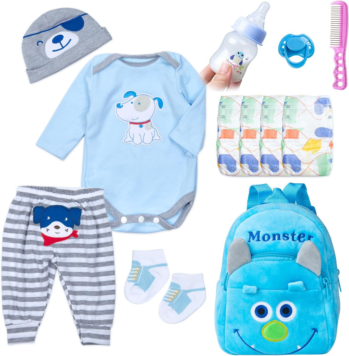 PEDOLLTREE Juego de 12 piezas de ropa de muñeca Reborn para bebé