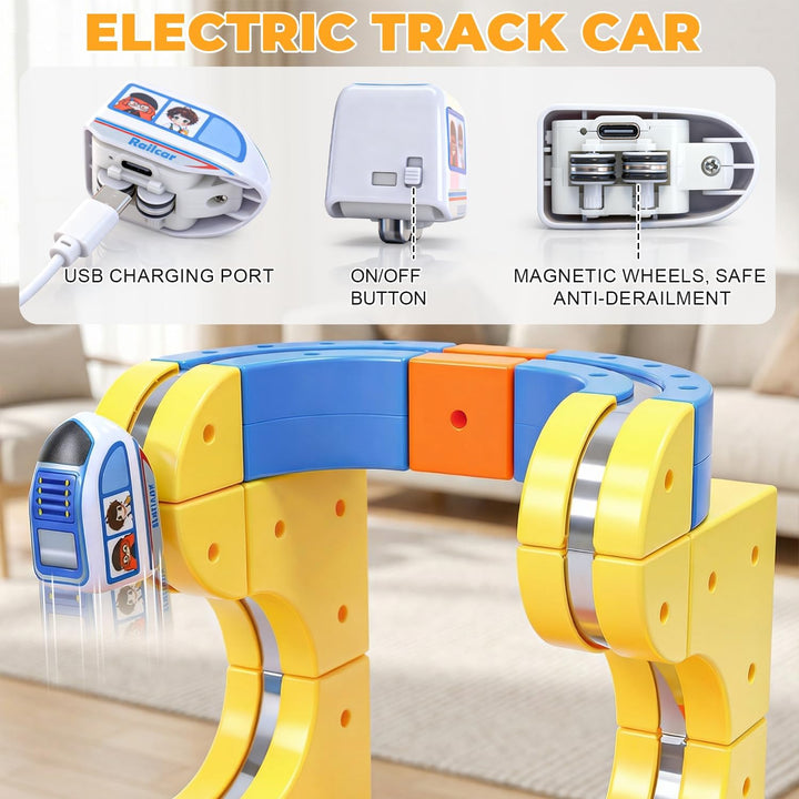 WUPIOS Juego de tren eléctrico para niños de 3 4 5 6 7 8 8