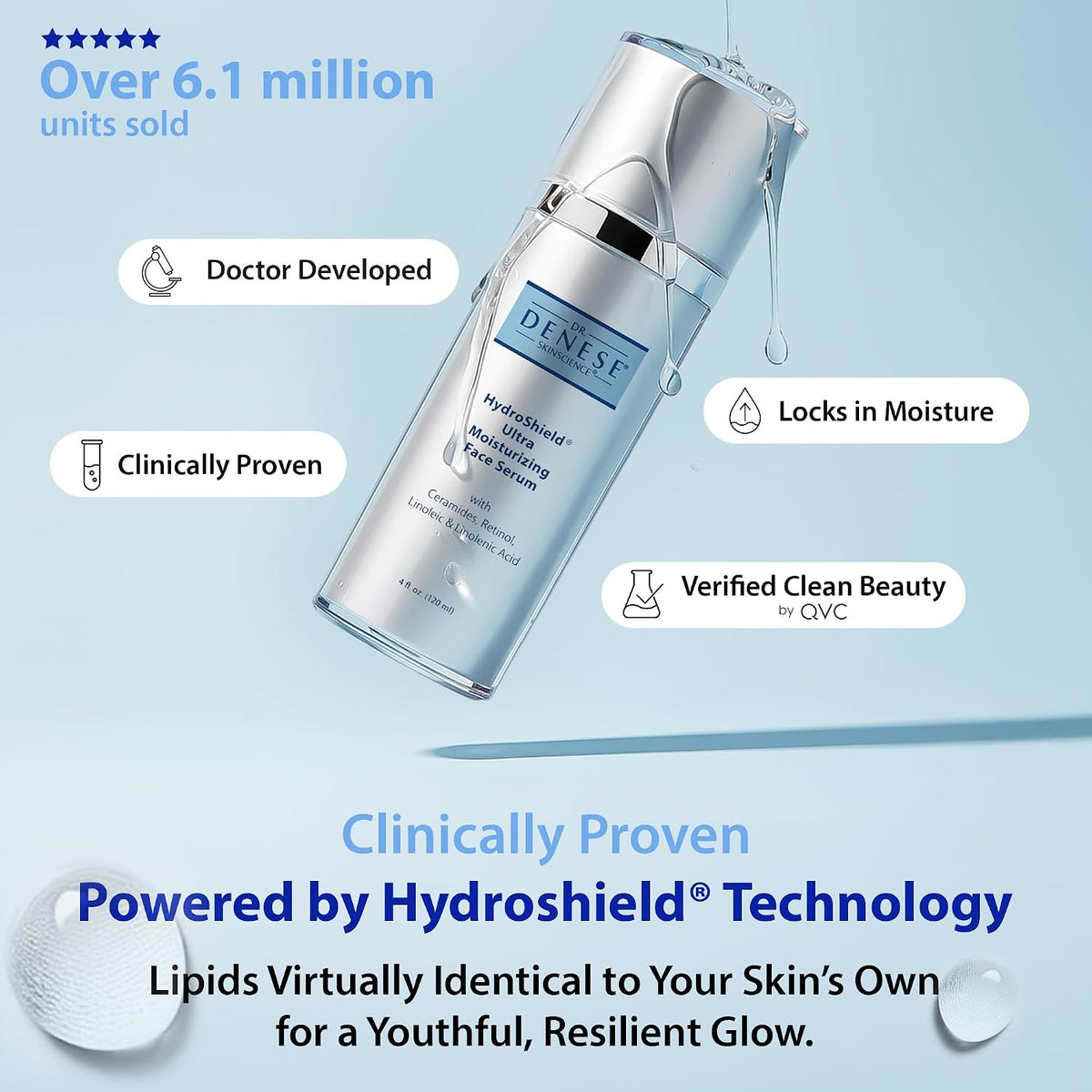 Dr. Denese SkinScience HydroShield - Suero facial ultra hidratante...