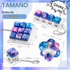 4 piezas teclado Fidget juguete, galaxia, cubo combinado
