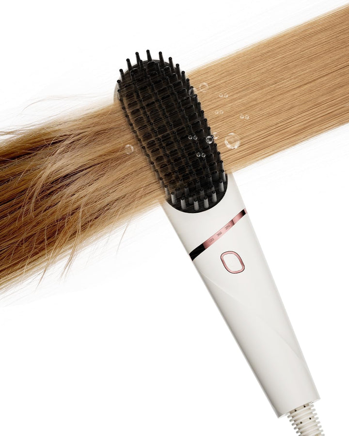 TSUYAGLA Cepillo alisador de cabello iónico con cerdas desmontables...