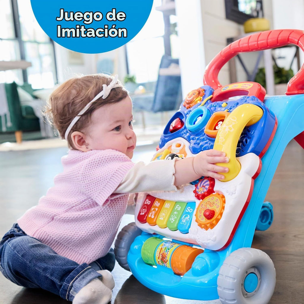 VTech Andador de Aprendizaje de Sentado a de Pie (Empaque Libre de Frustraciones), Azul