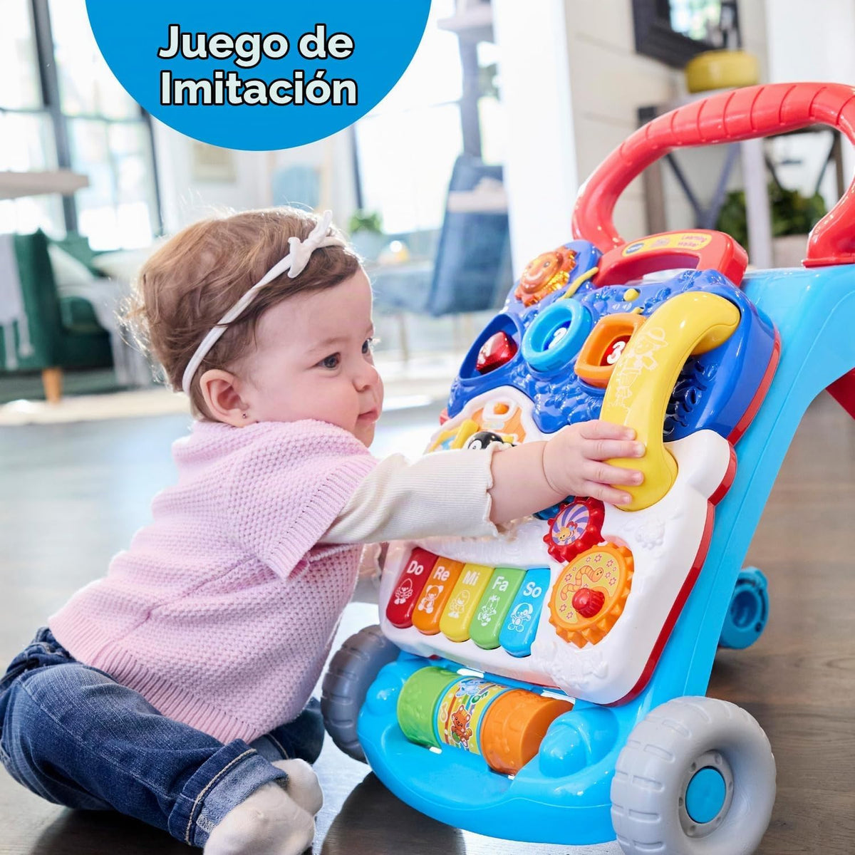 VTech Andador de Aprendizaje de Sentado a de Pie (Empaque Libre de Frustraciones), Azul