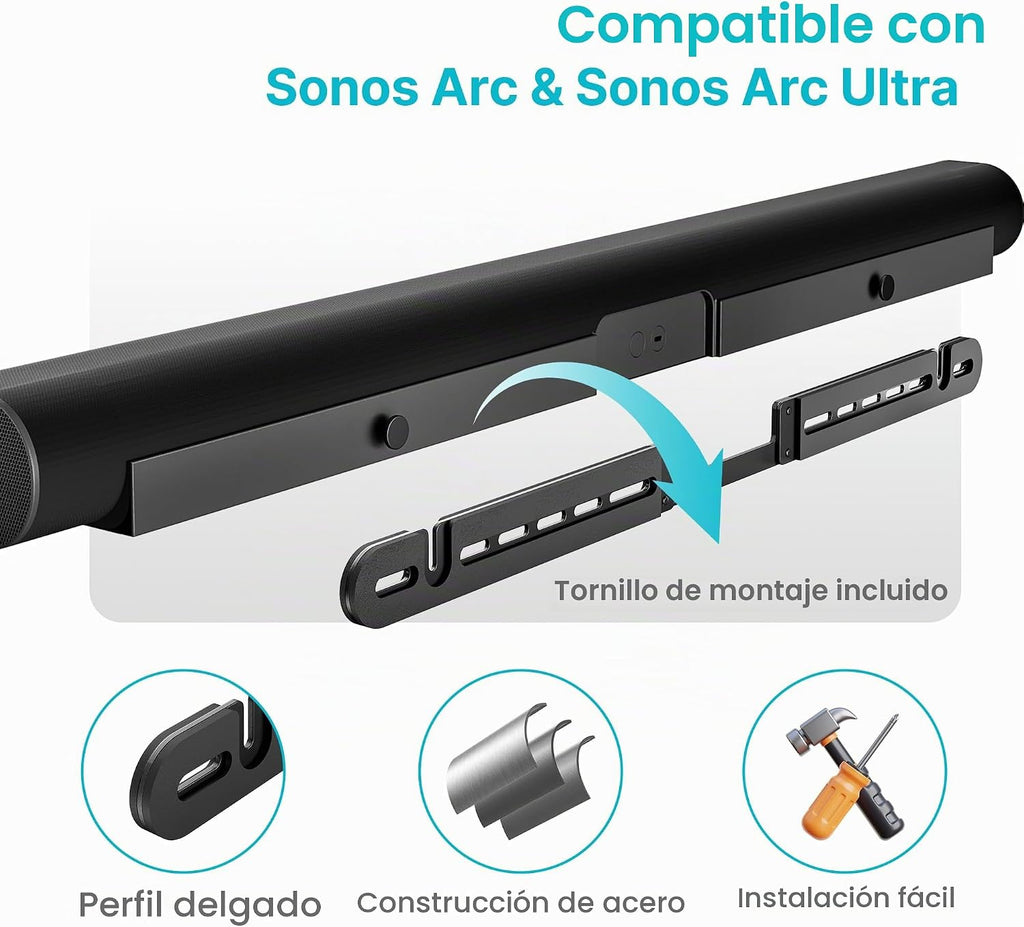 Sounbar - Soporte de pared compatible con Sonos Arc Ultra, color