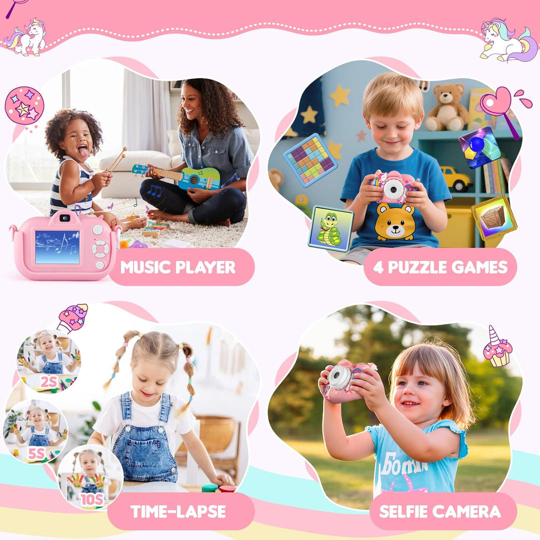 Cámara para niños para niñas de 3 a 5 años, regalos, cámara digital...