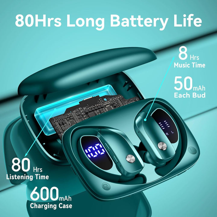 Auriculares inalámbricos bmani, auriculares Bluetooth con 80 horas...